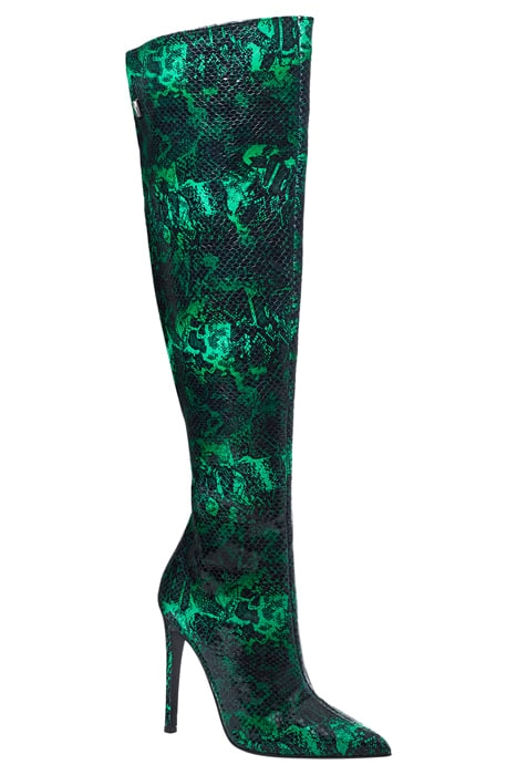 SNAKE-PRINT KNEE-HIGH BOOTS SNAKE PRINT GREEN 2