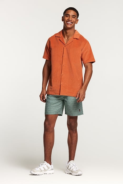 DAVE CORD SHORTSLEEVE SHIRT AUTUMN BROWN 4