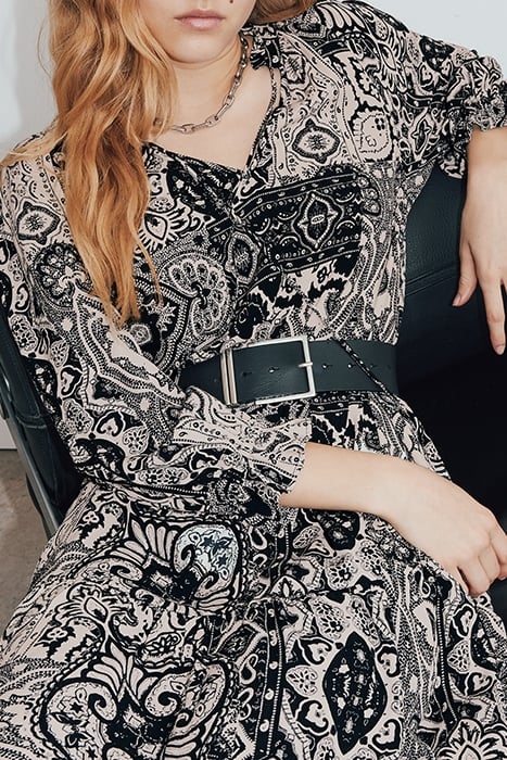 WOMEN'S SCARF-PRINT VISCOSE CREPE SHORT DRESS 2