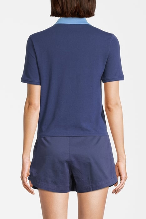 TARBECK CROPPED POLO TEE MEDIEVAL BLUE 3