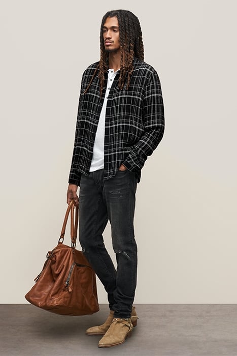 BROAD SHIRT CLASSIC FIT SHIRT WITH BAND COLLAR & S BLACK 5