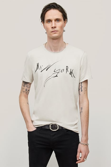 SS RAW EDGE TEE VINTAGE WASH - NEW YORK FOSSIL GREY 1