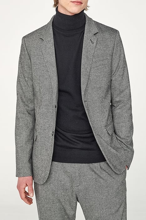 CHARCOAL SEMI-PLAIN TWEED SUIT JACKET 4
