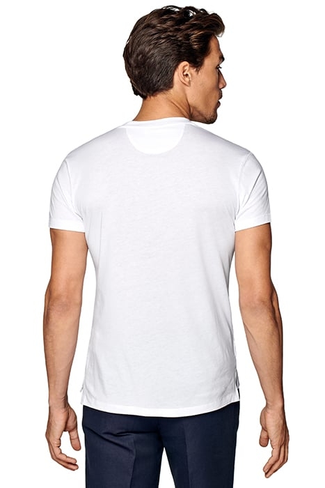 WHITE V NECK T SHIRT 2