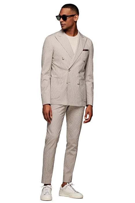 LIGHT BROWN STRIPED HAVANA SUIT 1