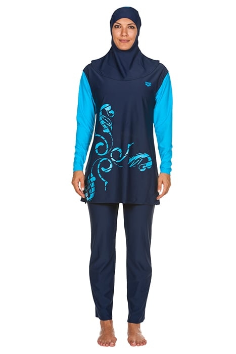 W ABIR COVER UP NAVY TURQUOISE 2