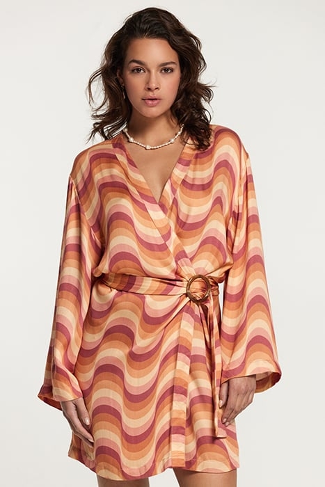 BIARRITZ WRAP DRESS GROOVY WAVE FROZEN CHOCO BROWN FROZEN CH 2