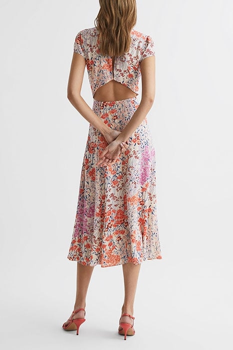 LUNA DRESS CORAL/WHITE 2