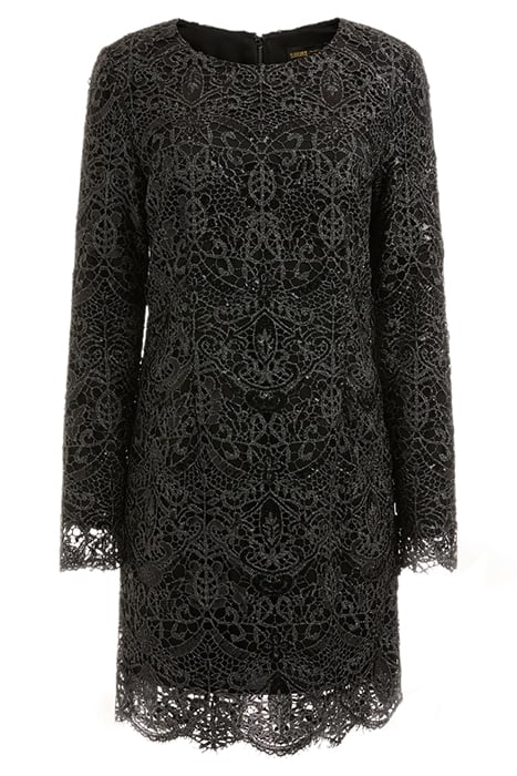 SHIMMY LACE DRESS JET BLACK MULTI 5