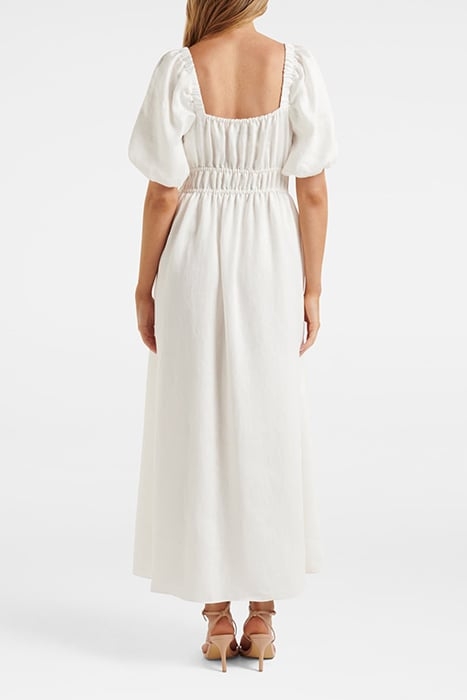 NADIA SQUARE NECK LINEN MIDI PORCELAIN 2