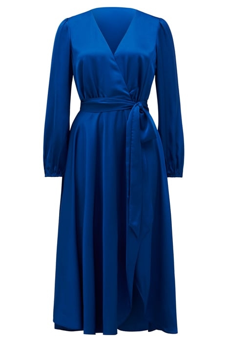 MARILYN SATIN WRAP MIDI DRESS SAPPHIRE BLUE 5