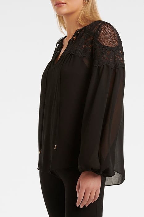 MIYA LACE YOKE BLOUSE BLACK 4