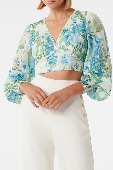 MAREE SPLICED RAMIE BLOUSE LIGHT SALISBURY FLORAL 1