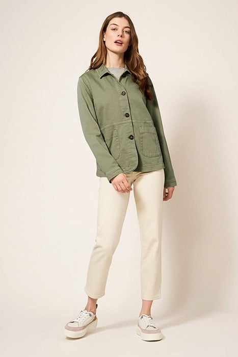 CARRIE DENIM JACKET MID GREEN 2