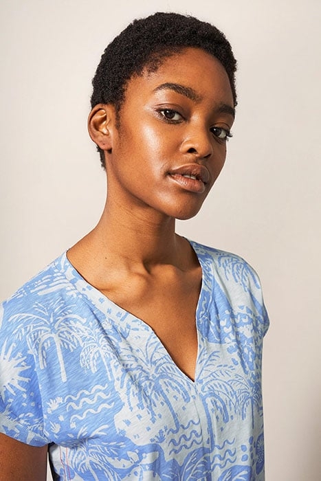 NELLY PRINTED TEE BLUE PRINTED 3