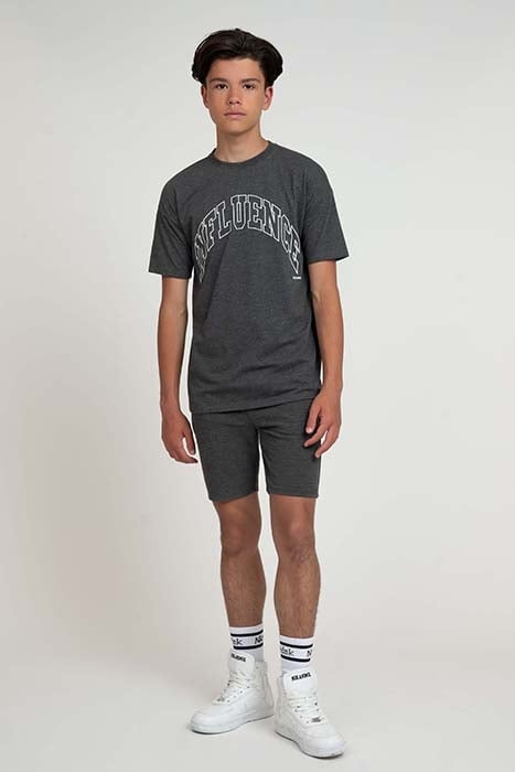 INFLUENCE T-SHIRT DARK GREY MELANGE 1