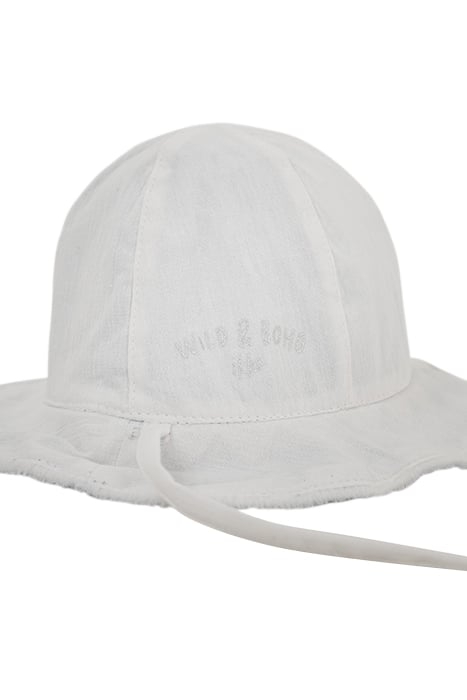 BABY GIRLS' BLUE AND WHITE EMBROIDERED REVERSIBLE HAT 5