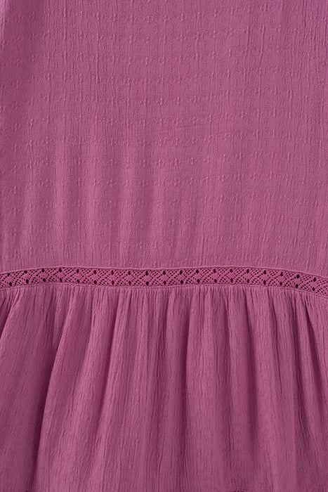 GIRLS’ VIOLET WAFFLE DRESS WITH LACE BRAID 4