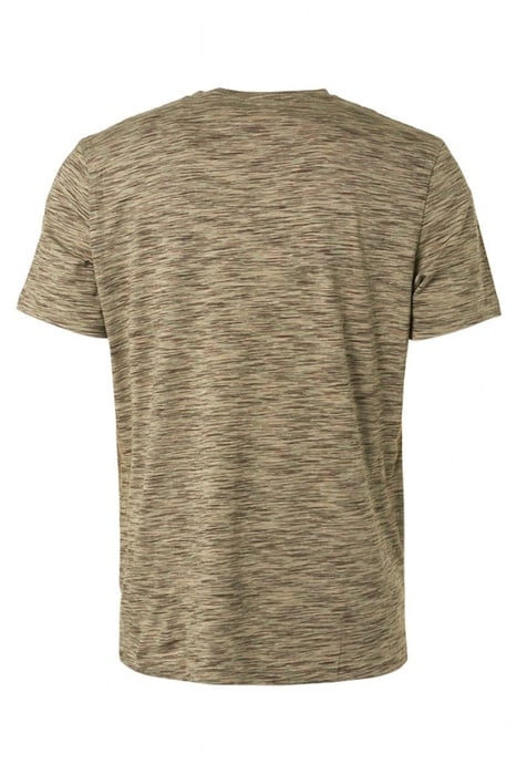 T-SHIRT CREWNECK MULTI COLOURED YARN DYED MELANGE SMOKE GREE 5