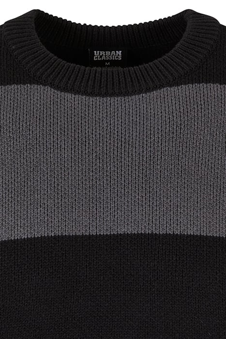 HEAVY OVERSIZED STRIPED SWEATSHIRT BLACK/DARKSHADOW 8