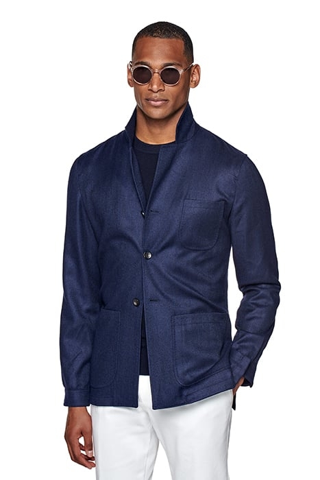 NAVY HERRINGBONE GREENWICH SHIRT-JACKET NAVY 1