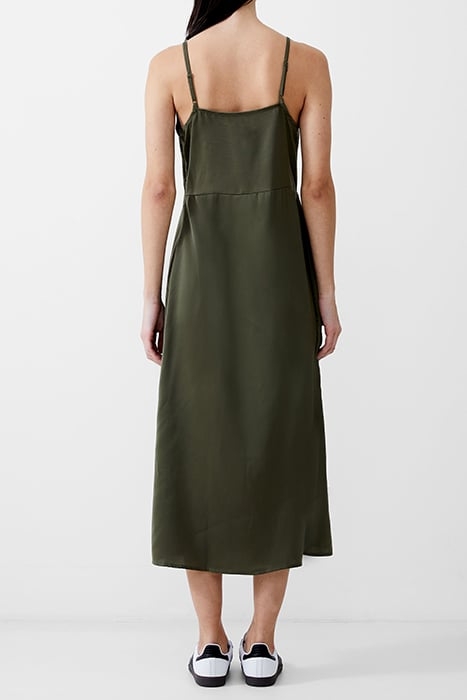 SATIN SLIP DRESS LONG KHAKI 2