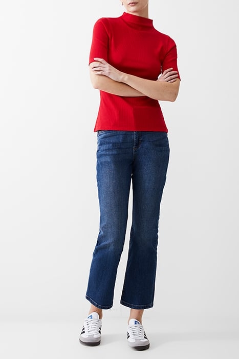 RIB TURTLE NK TOP POPPY 2