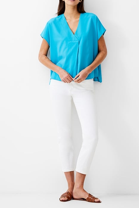 VEE BOXY CREPE LIGHT TOP PEACOCK 2