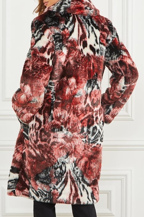 BELLE FAUX FUR COAT LEOPARD ROSE PRINT 2
