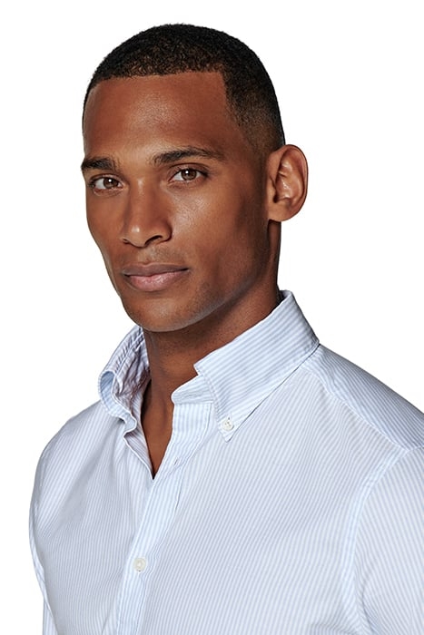 STRETCH OXFORD L. BLUE STRIPE LIGHT BLUE 6