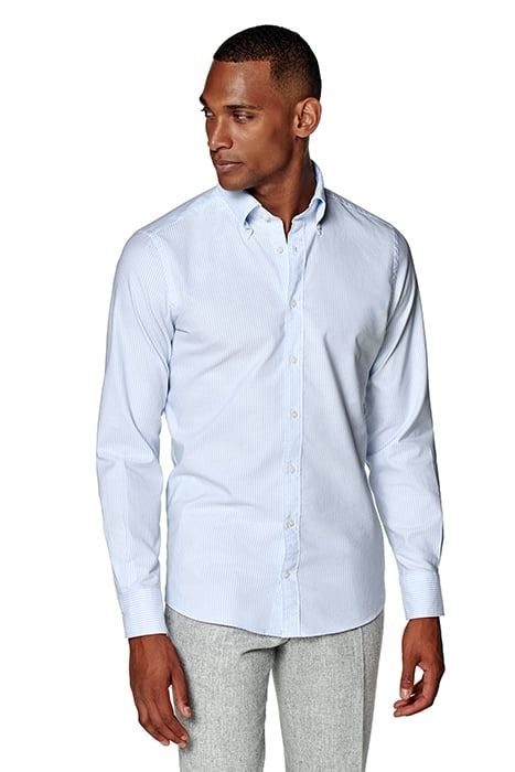 STRETCH OXFORD L. BLUE STRIPE LIGHT BLUE 1