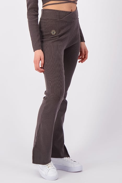 RIB FLARE PANTS BROWN 5
