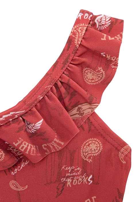 GIRLS’ RED SURF-ROCK PRINT SWIMSUIT 4
