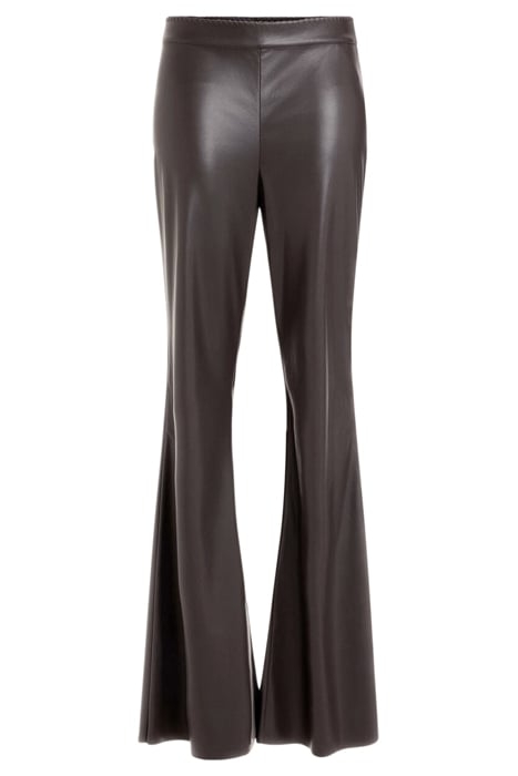 HYPE SKINNY FLARE CHOCOLATE LEATHER PANT TRUFFLE 4