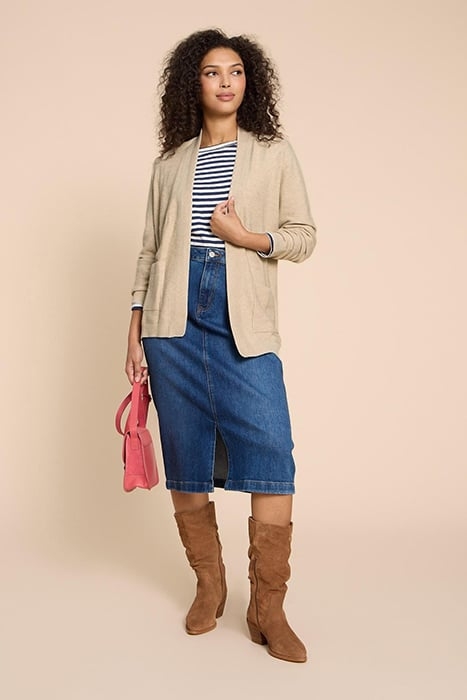CARLA LONGLINE CARDIGAN LIGHT NATURAL 2