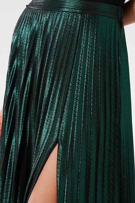 RYLEE METALLIC PLEATED SKIRT GREEN 6