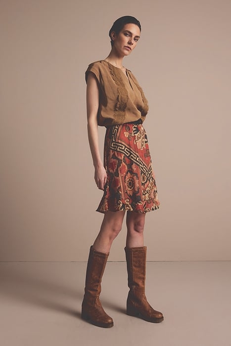 SKIRT PATCHWORK ROUGE 1