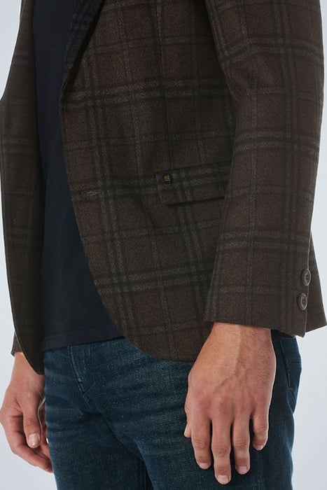 BLAZER JERSEY STRETCH CHECK COFFEE 6