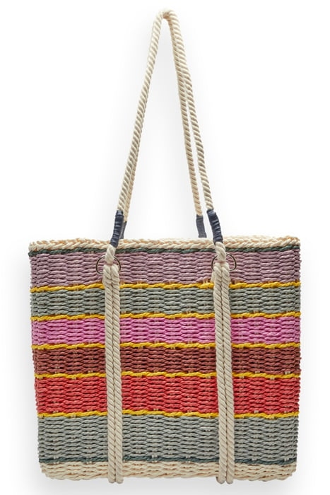 SWIMWEAR COLLECTION - PAPER STRAW SHOPPER BAG SOFT ICE 4