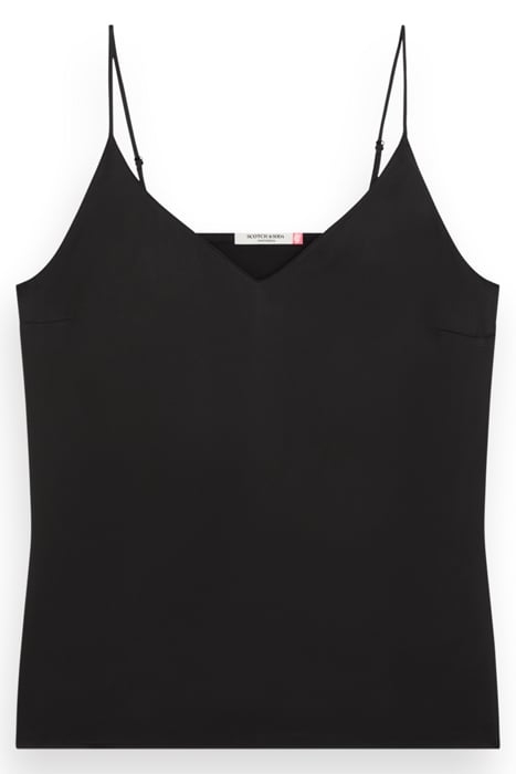 CAMISOLE WOVEN FRONT JERSEY BACK BLACK 1