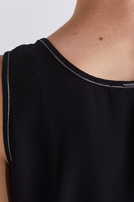 BLACK CRÊPE TOP, METALLIC COLLAR 5