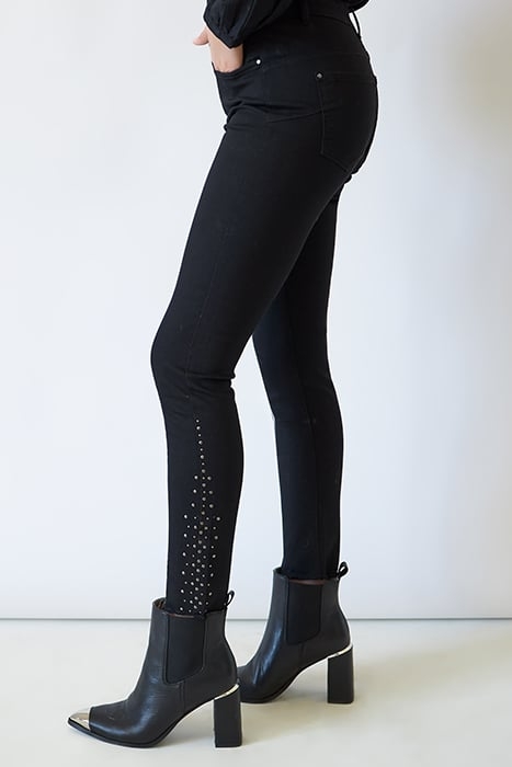 INTENSE BLACK STUDDED SCULPT UP SLIM JEANS 5
