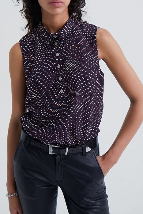 GARNET PSYCHEDELIC PRINT TOP 1