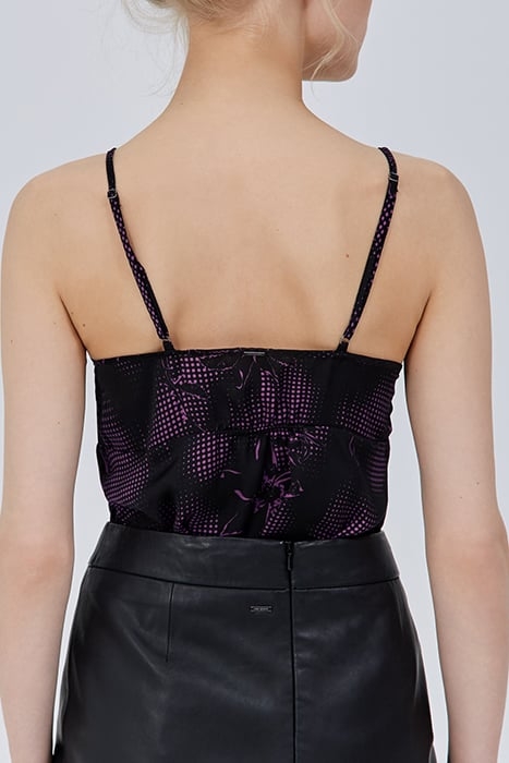 BLACK DANDY FLOWER PRINT LINGERIE-STYLE TOP 2