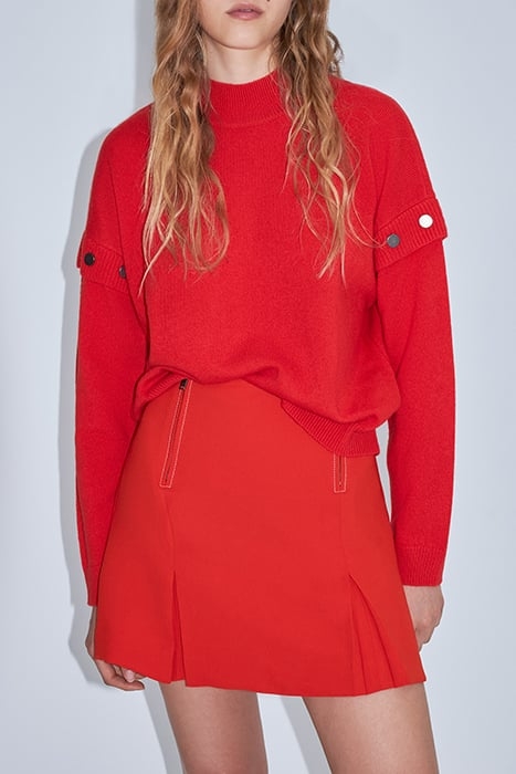 TANGERINE KNIT SWEATER, PRESS STUDS ON SLEEVES 1