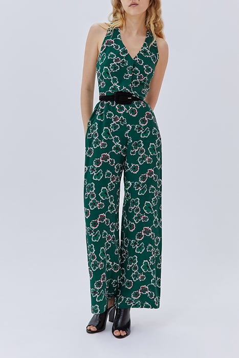 GREEN XL FLOWER PRINT JUMPSUIT 1