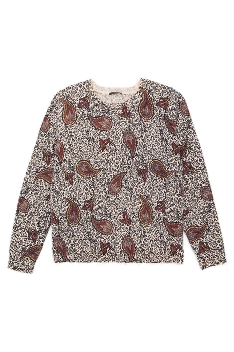 ECRU SWEATER WITH PAISLEY LEOPARD PRINT 3