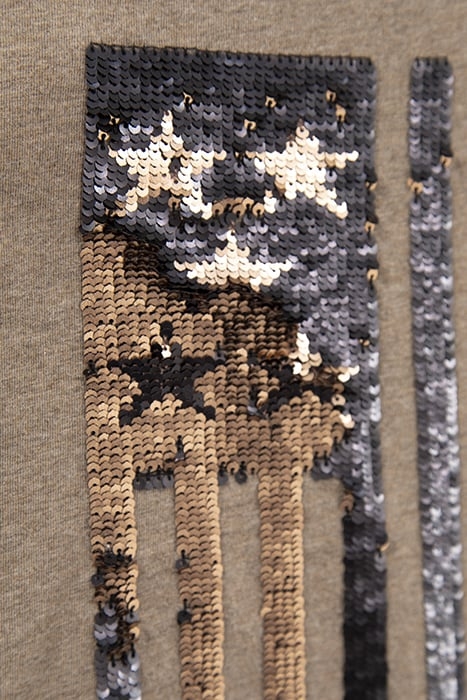 BOYS’ MOCHA REVERSIBLE SEQUIN FLAG ORGANIC COTTON T-SHIRT 5