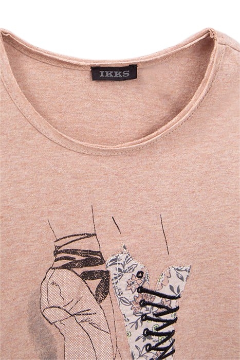GIRLS’ PINK BALLET SHOE-TRAINERS T-SHIRT 3