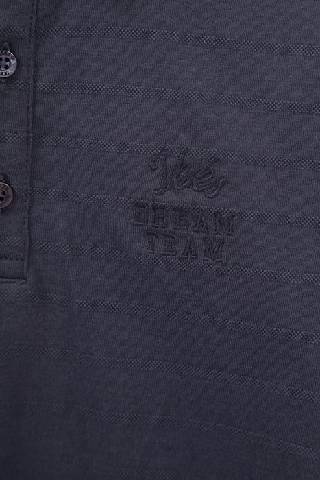 BOYS’ NAVY SHIRT COLLAR POLO SHIRT, EMBOSSED IMAGE ON BACK 6